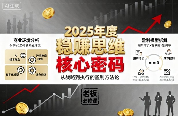 2025年度稳賺思维老板创业营,拆解2025年新商业环境下,企业实现持续盈利的核心密码-来友网创