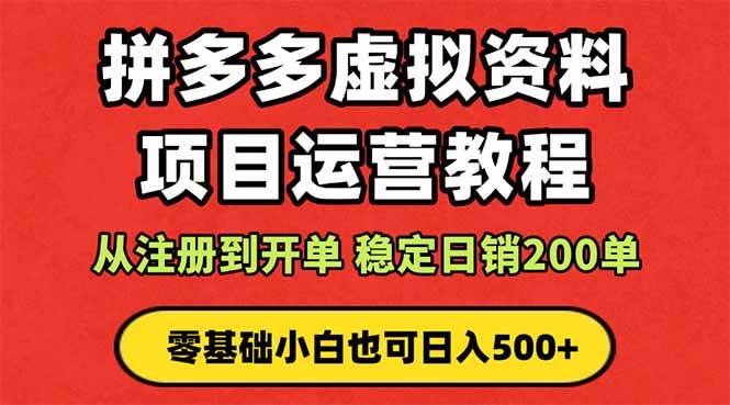 (16220期)拼多多开店运营课程: 蓝海变现玩法,轻松实现睡后收入 零基础小白也可…-来友网创