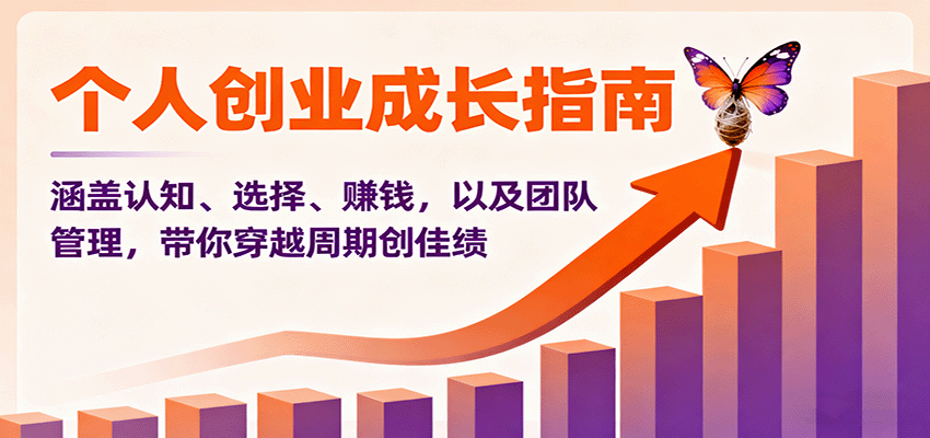 个人创业成长指南:涵盖认知、选择、赚钱,以及团队管理,带你穿越周期创佳绩-来友网创