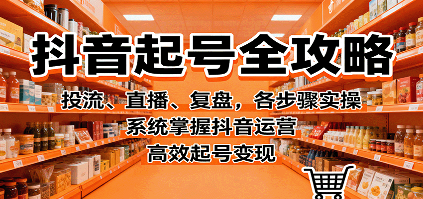 抖音起号全攻略,投流、直播、复盘,各步骤实操,系统掌握抖音运营,高效起号变现-来友网创