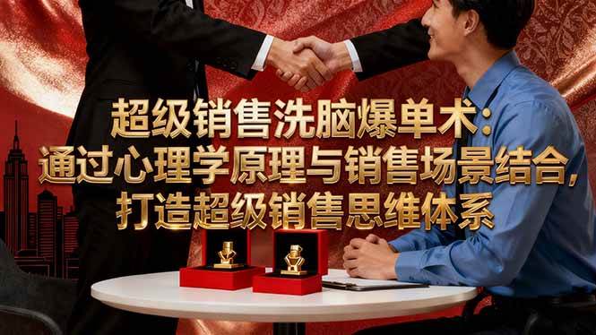 (16370期)超级销售洗脑爆单术:通过心理学原理与销售场景结合,打造超级销售思维体系-来友网创