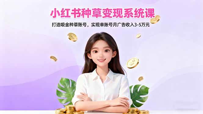(16468期)小红书种草变现系统课:打造吸金种草账号,实现单账号月广告收入3-5万元-来友网创