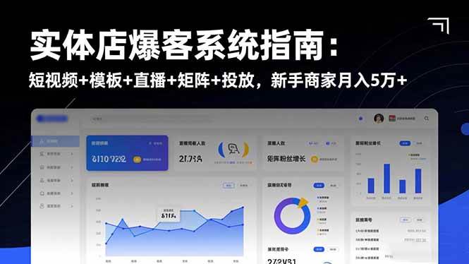 (16541期)实体店爆客系统指南:短视频+模板+直播+矩阵+投放,新手商家月入5万+-来友网创