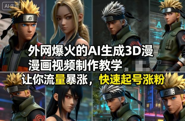 外网爆火的AI生成3D漫画视频制作教学,让你流量暴涨,快速起号涨粉!-来友网创