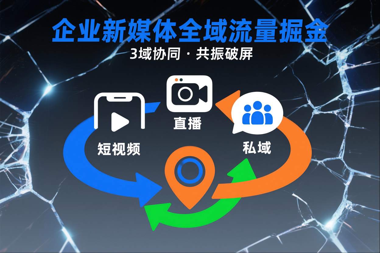 短视频全域商业模式,企业新媒体全域流量掘金,3域协同,共振破屏,短视频-直播-私域-地域-来友网创