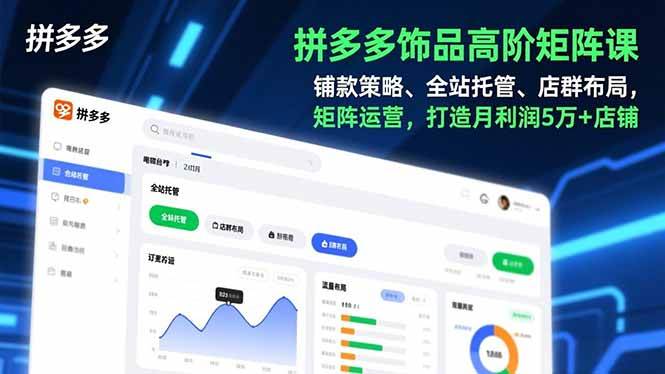 (16915期)拼多多饰品高阶矩阵课,铺款策略、全站托管、店群布局,矩阵运营,打造月利润5万+店铺-来友网创