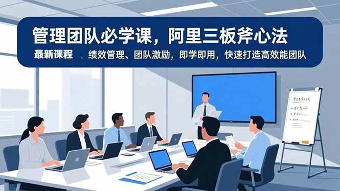 (16929期)管理团队必学课,阿里三板斧心法、绩效管理、团队激励,即学即用,快速打造高效能团队-来友网创