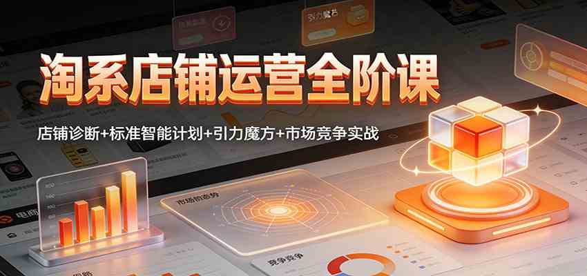 淘系店铺运营全阶课:店铺诊断+标准智能计划+引力魔方+市场竞争实战-来友网创