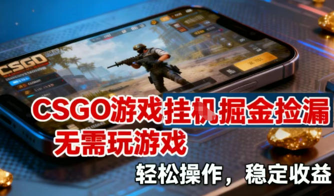 CSGO游戏挂G掘金捡漏,不需要玩游戏,操作简单,收益稳定【揭秘】-来友网创