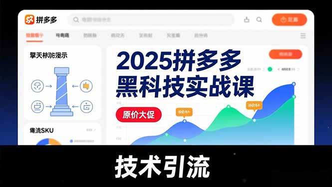 (16977期)2025拼多多黑科技实战课,擎天柱玩法、爆流SKU、原价大促,技术引流,单店日销轻松破千单-来友网创