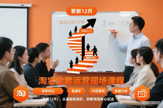 淘宝全套运营现场课程(更新12月),从基础到高阶,拆解淘宝核心玩法-来友网创
