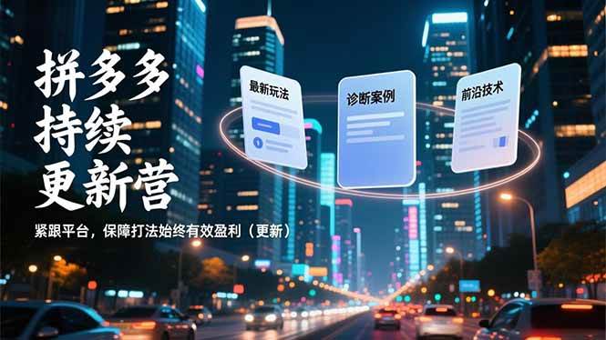 (16987期)拼多多持续更新营,最新玩法、诊断案例、前沿技术,紧跟平台,保障打法始终有效盈利(更新)-来友网创