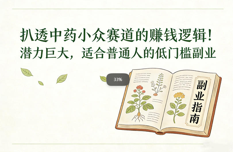 扒透中药小众赛道的賺米逻辑,潜力巨大,适合普通人的低门槛副业-来友网创