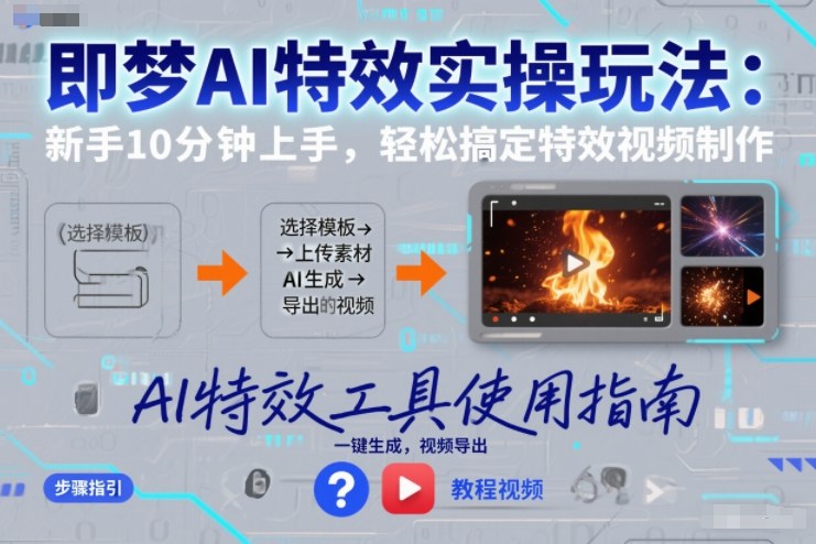 即梦AI特效实操玩法:新手10分钟上手,轻松搞定特效视频制作-来友网创