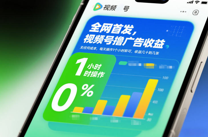 全网首发,视频号撸广告收益,无任何成本,每天操作1个小时即可,收益几十到几张-来友网创