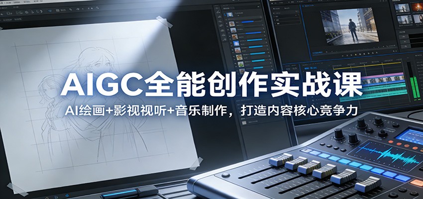 AIGC全能创作实战课:AI绘画+影视视听+音乐制作,打造内容核心竞争力-来友网创