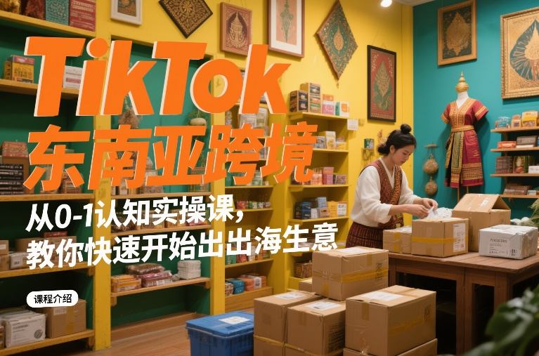 TikTok东南亚跨境从0-1认知实操课,教你快速开始出海生意-来友网创