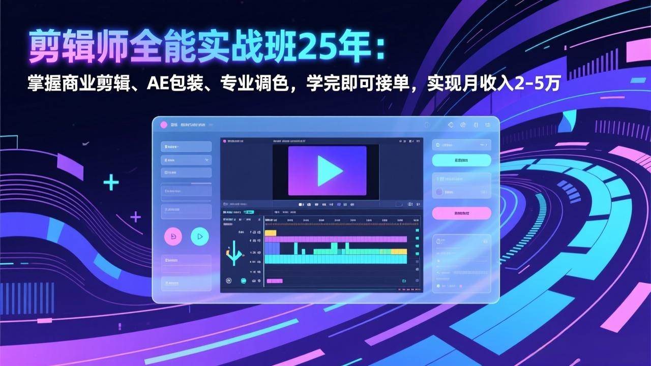 (17294期)剪辑师全能实战班25年:掌握商业剪辑、AE包装、专业调色,学完即可接单,实现月收入2-5万-来友网创