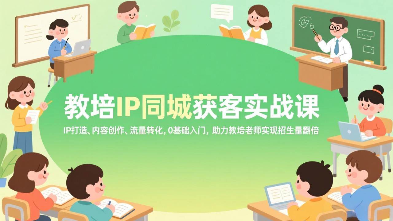 (17341期)教培IP同城获客实战课,IP打造、内容创作、流量转化,0基础入门,助力教培老师实现招生量翻倍-来友网创
