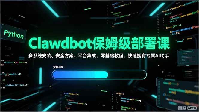 (17343期)Clawdbot保姆级部署课,多系统安装、安全方案、平台集成,零基础教程,快速拥有专属AI助手-来友网创