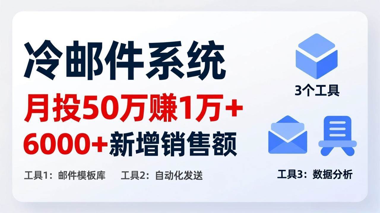 (17469期)月投 50 刀赚 1 万 +!冷邮件系统:6000 + 新增销售额,靠 3 个工具轻松搞-来友网创