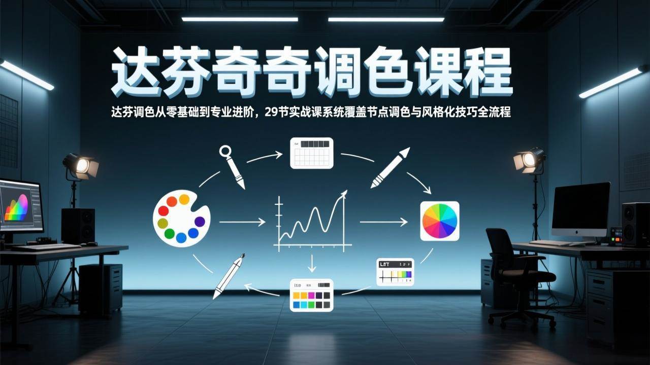 (17484期)达芬奇调色从零基础到专业进阶,29节实战课系统覆盖节点调色与风格化技巧全流程-来友网创
