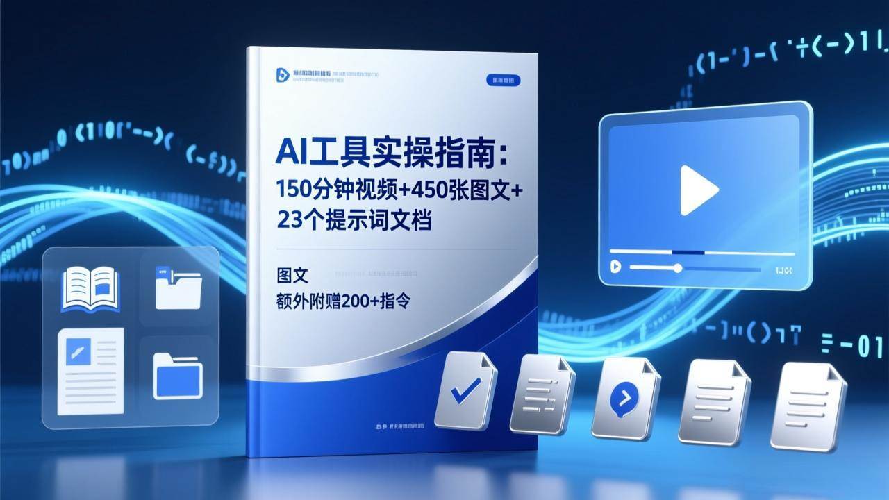 (17504期)AI工具实操指南:150分钟视频+450张图文+23个提示词文档,额外附赠200+指令-来友网创