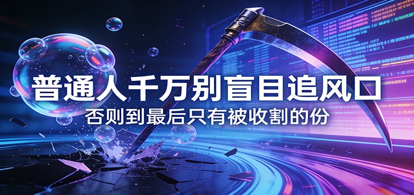 付费文章《通人千万别盲目追风口》否则到最后只有被收割的份-来友网创