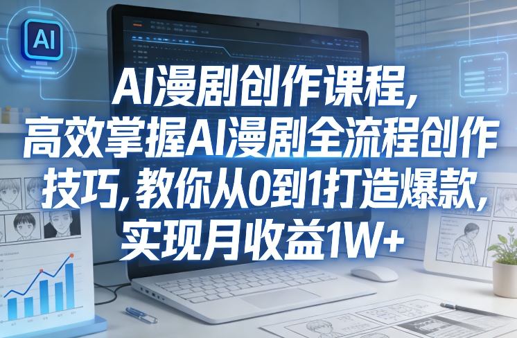 某社群AI漫剧创作课程,高效掌握AI漫剧全流程创作技巧,教你从0到1打造爆款,实现月收益1W+-来友网创