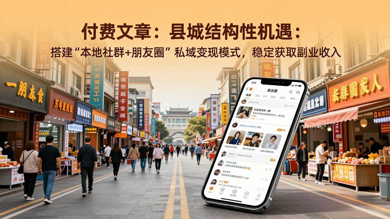 (17518期)付费文章:县城结构性机遇:搭建“本地社群+朋友圈”私域变现模式,稳定获取副业收入-来友网创