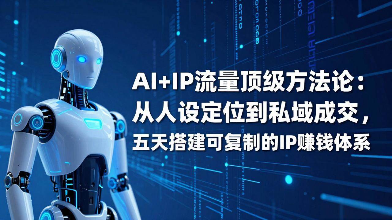 (17521期)AI+IP顶级方法论:从人设定位到私域成交,五天搭建可复制的IP赚钱体系-来友网创