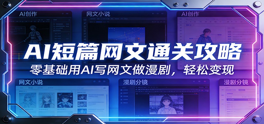 AI短篇网文通关攻略:零基础用AI写网文做漫剧,轻松变现-来友网创