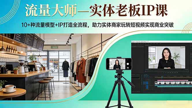 (17638期)流量大师—实体老板IP课:10+种流量模型+IP打造全流程,助力实体商家玩转短视频实现商业突破-来友网创