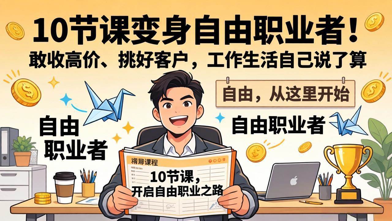 (17663期)10 节课变身自由职业者!敢收高价、挑好客户,工作生活自己说了算-来友网创