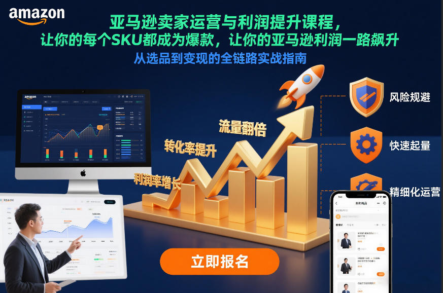 亚马逊卖家运营与利润提升课程,让你的每个SKU都成为爆款,让你的亚马逊利润一路飙升(更新26年3月)-来友网创