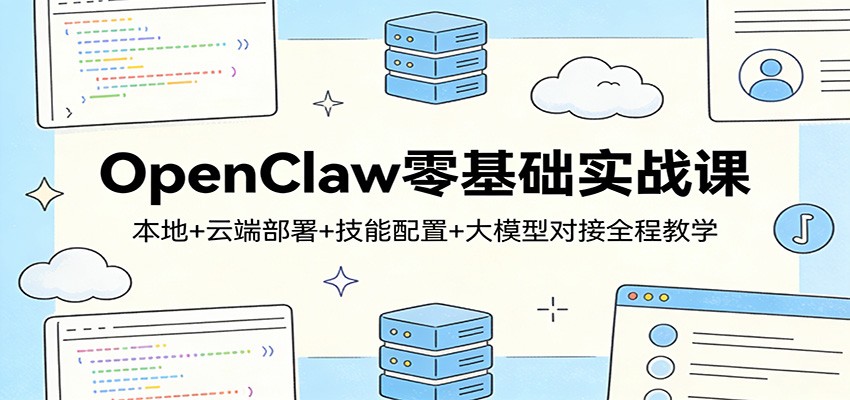 OpenClaw零基础实战课:本地+云端部署+技能配置+大模型对接全程教学-来友网创