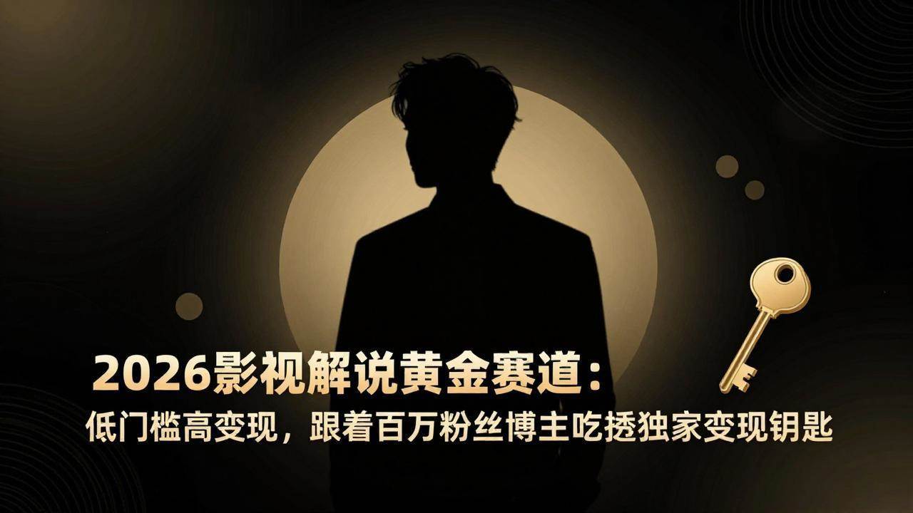 (17721期)2026影视解说黄金赛道:低门槛高变现,跟着百万粉丝博主吃透独家变现钥匙-来友网创