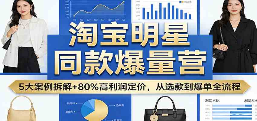 淘宝明星同款爆量营:5大案例拆解+80%高利润定价,从选款到爆单全流程-来友网创