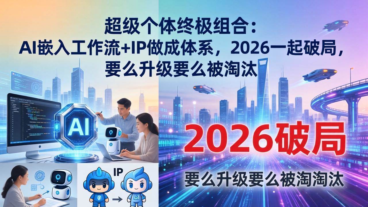 (17808期)超级个体终极组合-更新:AI嵌入工作流+IP做成体系,2026一起破局,要么升级要么被淘汰-来友网创
