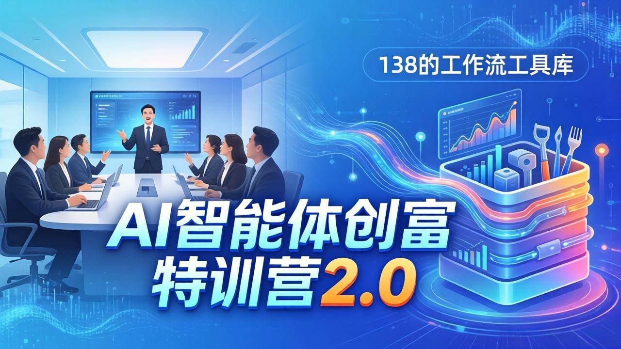 (17833期)AI智能体创富训练营2.0:3天闭门直播+视频课+工具库,从0到1搭建智能体附138个工作流-来友网创