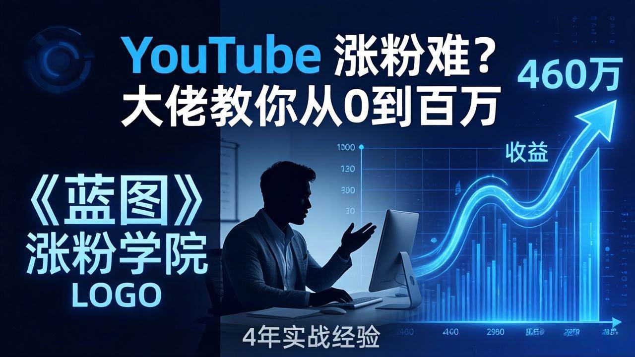 (17836期)YouTube 涨粉难?《蓝图涨粉学院》:4 年赚 460 万的大佬教策略,从0到百万有路径!-来友网创