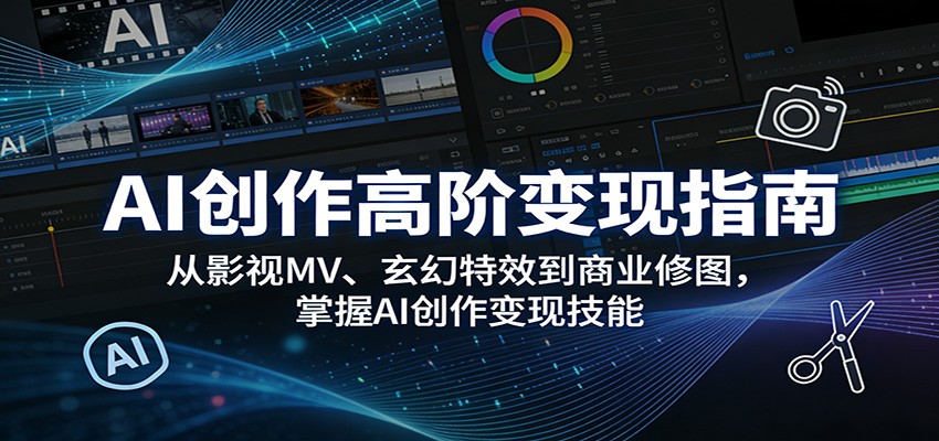 AI创作高阶变现指南:从影视MV、玄幻特效到商业修图,掌握AI创作变现技能-来友网创