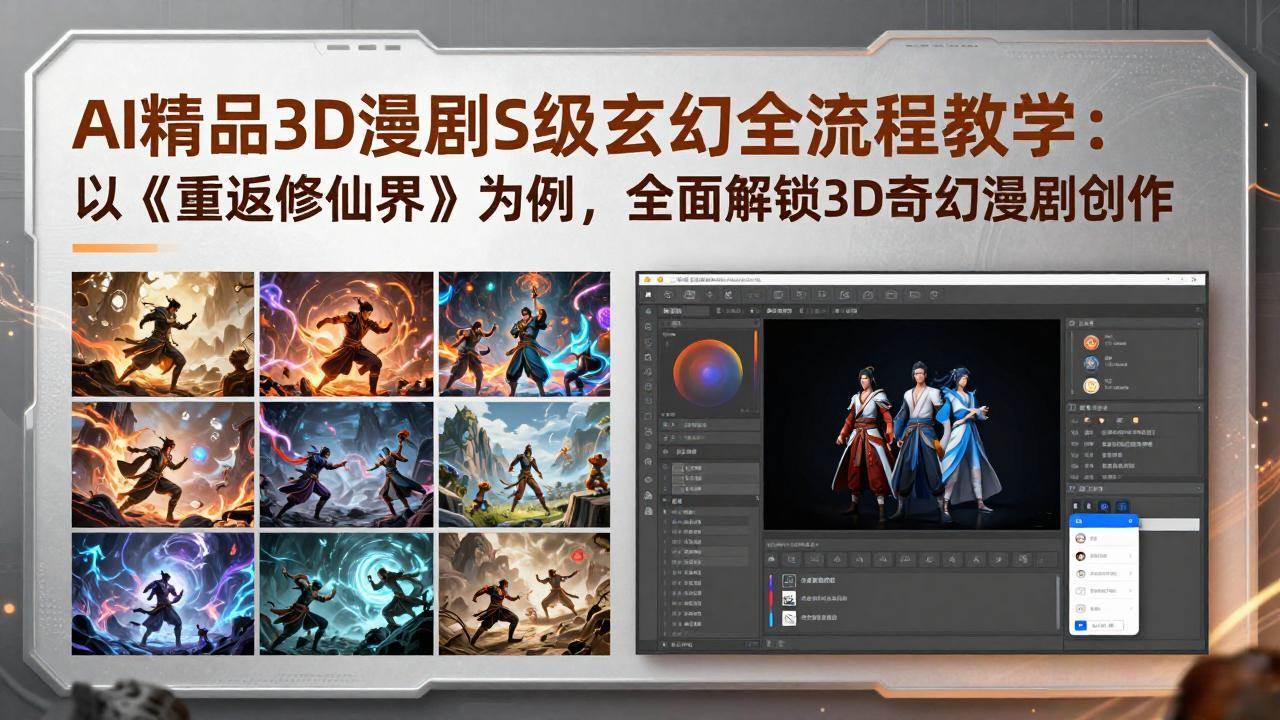 (17882期)AI精品3D漫剧S级玄幻全流程教学:以《重返修仙界》为例,全面解锁3D奇幻漫剧创作-来友网创