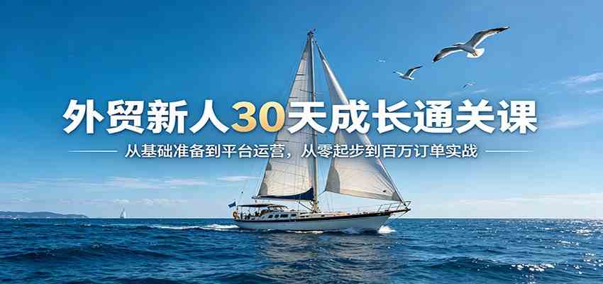 外贸新人30天成长通关课:从基础准备到平台运营,从零起步到百万订单实战-来友网创