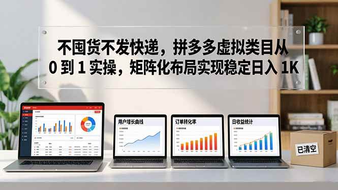 (17989期)不囤货不发快递,拼多多虚拟类目从 0 到 1 实操,矩阵化布局实现稳定日入 1K-来友网创
