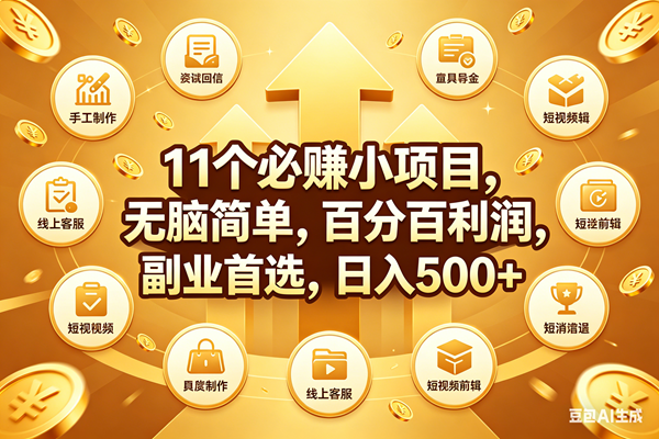 (18025期)11个必赚钱小项目,百分百有利润,无脑简单,副业首选,日入500+-来友网创