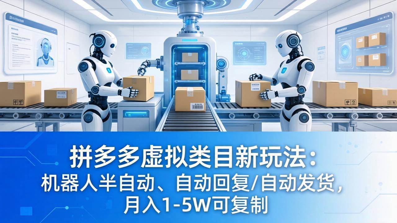 (18038期)拼多多虚拟类目新玩法:机器人半自动、自动回复 /自动发货,月入 1-5W 可复制-来友网创
