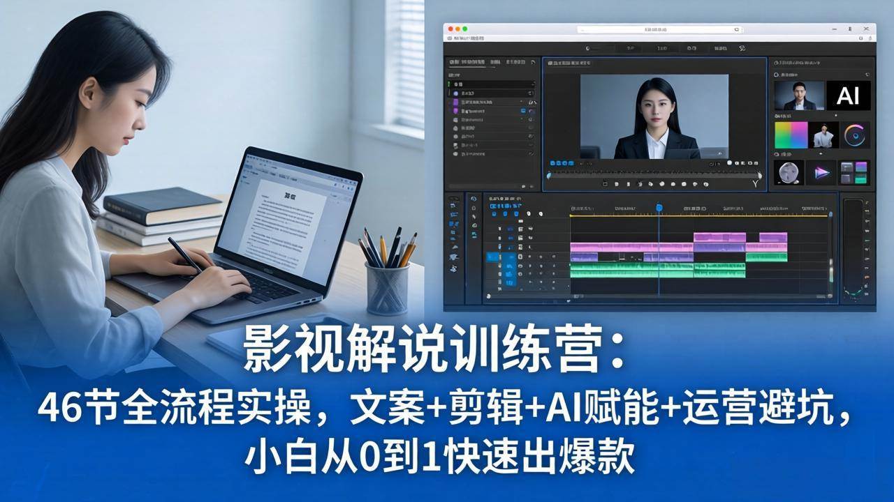 (18053期)影视解说特训营:46节全流程实操,文案+剪辑+AI赋能+运营避坑,小白从0到1快速出爆款-来友网创