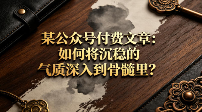 某公众号付费文章:如何将沉稳的气质深入到骨髓里?-来友网创