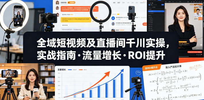 全域短视频及直播间千川实操,实战指南·流量增长·ROI提升-来友网创